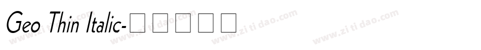 Geo Thin Italic字体转换